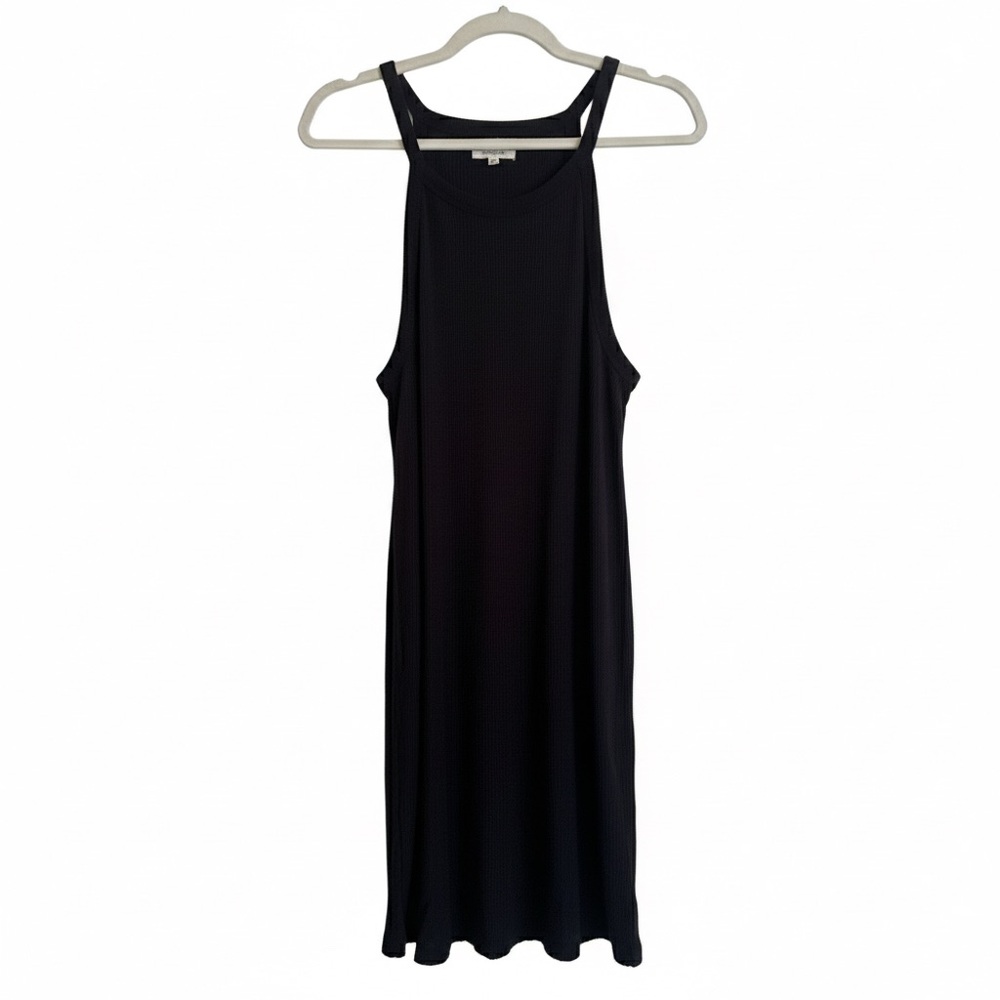 Madewell Ribbed High-Neck Tank Dress - Black - Size L